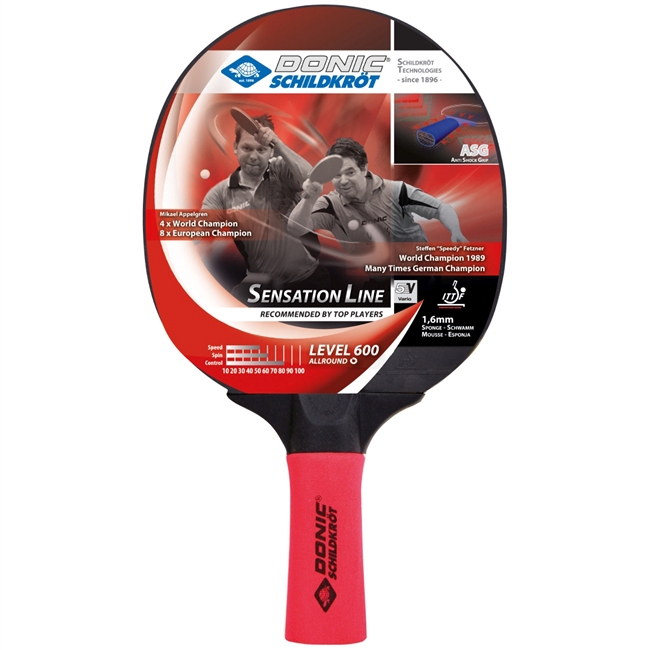 Donic-Schildkroet Sensation 600 Table Tennis Bat. (Black)