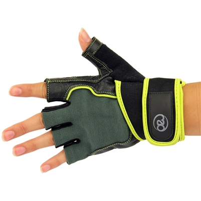 Fitness Mad Core Fitness and Weight Training Gloves. (Black/Green)