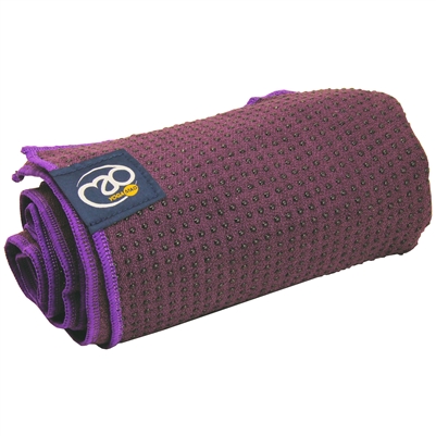 Fitness Mad Grip Dot Yoga Mat Towel. (Aubergine)