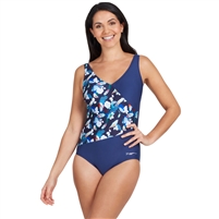 Zoggs Luxor Front Crossover V Back Women's Swimsuit. (Luxor&#160;Print)