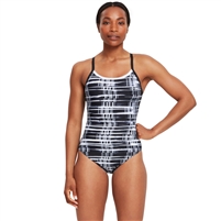 Zoggs Graphix Strikeback One Piece Swimsuit. (Black/White Graphix)