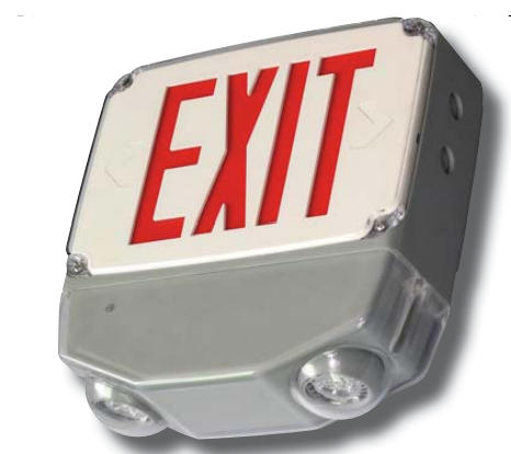 LED Die-Cast Aluminum Wet Location Exit & Emergency Combo (Battery Backup Included)) - View Product