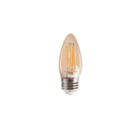 Keystone Technologies Filament B11 Lamp | 4W, 2200K, E26 Base, Amber Lens, Straight-Tip | KT-LED4FB11-E26-822-A