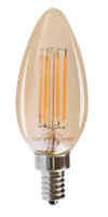 Keystone LED Filament B11 Lamp | 5.5W, E12 Base, 2200K, Straight-Tip | KT-LED5.5FB11-E12-822-A