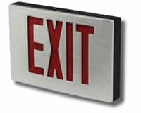 LED Die-Cast Aluminum Exit Sign | Red or Green Letter, White, Black or Aluminum Finish, 1 or 2 Sided | KZXTEU