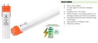 LEDone, 4Ft. LED T8 Lamp with EM Battery Backup | 18W (8W Emergency), 5000K, Type B Ballast Bypass, 100-277V 50/60Hz Input | LOC-4FTT8-18W50KF-8WEM-B (20 Pack)