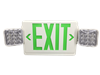 LEDone, Exit and Emergency Combo, 3.5 Watt, White Housing, Green Lettering, LOC-EXIT-3.5WGLW-SCOM- View Product