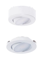 WestGate 12V Adjustable LED Puck Light | 4.5W, 4000K, White Finish | PL12ADJ-40K-WH