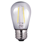 Halco, S14 LED Filament Bulb | 2W (25W Incandescent Equal) Clear Lens, 2700K, E26 Base | S14CL2ANT/827/LED2