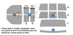 1999 Ford Ranger 2 Door Extended Cab Window Tint Kit