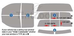 2014 Chevrolet Silverado 1500 4 Door Double Cab Precut Tint Kit