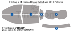 2014 Nissan Rogue 4 Door SUV Window Tint Kit
