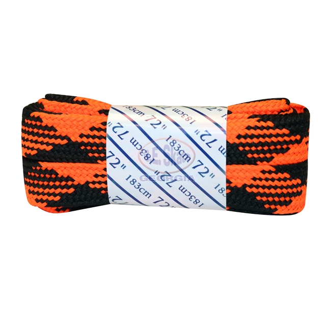 Neon Orange Plaid Fat 72" Laces