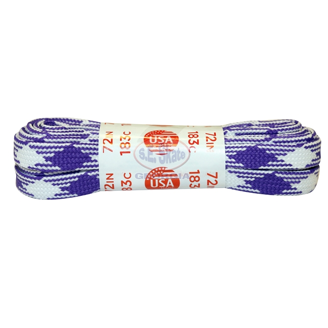 Athletic Purple & White Plaid Laces