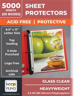 Glass clear top open heavyweight sheet protectors