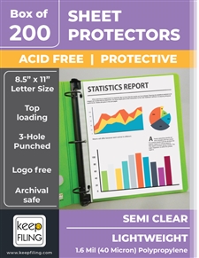 Lightweight Sheet Protectors Semi Clear Economy Sheet Protectors