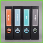 Solid Color Spine Label Template in Orange, Light Blue, Turquoise, Grey