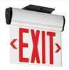 Compass Lighting CELS2GNE Edge-Lit LED Emergency Exit, 120V-277V, Surface Mount, Double Face, Green Letters, Brushed Aluminum with Battery