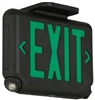 Dual-Lite EVCUGBD4 Architectural LED Exit and Emergency Light, Universal Face, Green Letters, Black Finish, 2 LED Remote Capacity