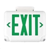 Dual-Lite EVCUGWDI Architectural LED Exit and Emergency Light, Universal Face, Green Letters, White Finish, Damp Listed, Spectron Self-Diagnostics