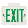 Dual-Lite EVEUGWEI LED Exit Sign, Single/ Double Face, Green Letters, White Finish, Emergency Operation, Spectron Self-Diagnostics