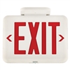 Dual-Lite EVEURW LED Exit Sign, Single/ Double Face, Red Letters, White Finish, Standard Model, No Self-Diagnostics