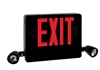 Dual-Lite HCXURB Side Mount Designer LED Exit Sign and Emergency Light, Universal Face, Red Letters, Black Finish, 