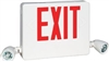 Dual-Lite HCXURW Side Mount Designer LED Exit Sign and Emergency Light, Universal Face, Red Letters, White Finish,