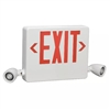 Dual Lite HCXURW-03L Side Mount Designer LED Exit Sign and Emergency Light, Universal Face, Red Letters, 3W LED Lamps, White Finish