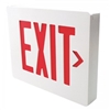 Dual-Lite SEDRWE Sempra Die Cast Exit Sign, Double Face, Red Letter Color, White Finish, Emergencey Operation, No Self-Diagnostic