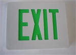 Dual-Lite SESGWE Sempra Die Cast Exit Sign, Single Face, Green Letter Color, White Finish, Emergencey Operation, No Self-Diagnostic