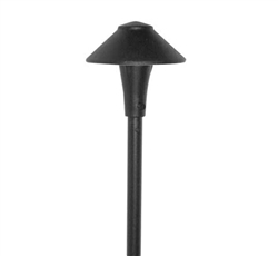 Focus Industries AL-01-SMLED316SBAR 12V 3W Omni LED Cast Brass Mini 3.5" China Hat Area Light with 16" Stem, Brass Acid Rust Finish