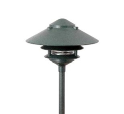 Focus Industries AL-03-10-LEDP-WBR 12V 4W LED 300 lumens 2 Tier 10" Pagoda Hat Area Light, Weathered Brown Finish