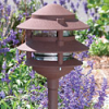 Focus Industries AL-03-3T-CAM 12V 18W 6" Three Tier Pagoda Hat Area Light, Camel Tone Finish