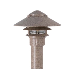 Focus Industries AL-03-3T-LEDP-WBR 12V 4W LED 300 lumens 3 Tier 6" Pagoda Hat Area Light, Weathered Brown Finish