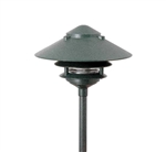 Focus Industries AL-03-3T103LED3BRT 12V 3W Omni LED Cast Aluminum 10" 2 Tier Pagoda Hat Area Light with 3" Base, Bronze Texture Finish