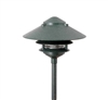 Focus Industries AL-03-3T103LED3HTX 12V 3W Omni LED Cast Aluminum 10" 2 Tier Pagoda Hat Area Light with 3" Base, Hunter Texture Finish