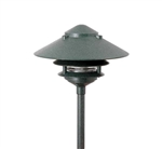 Focus Industries AL-03-3T103LED3WTX 12V 3W Omni LED Cast Aluminum 10" 2 Tier Pagoda Hat Area Light with 3" Base, White Texture Finish