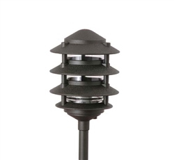 Focus Industries AL-03-4T-LEDP-WBR 12V 4W LED 300 lumens 4 Tier 6" Pagoda Hat Area Light, Weathered Brown Finish