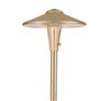 Focus Industries AL-04-AHLED318SBRS 12V 3W Omni LED Cast Brass 7.5" China Hat Area Light with Adjustable Hub and 18" Stem, Brass Finish