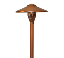 Focus Industries AL-04-LEDP-WBR 12V 4W LED 300 lumens 7.5" China Hat Area Light, Weathered Brown Finish