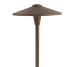 Focus Industries  12V 3W Omni LED Cast Brass 10" China Hat Area Light with Adjustable Hub, Brass Acid Rust Finish