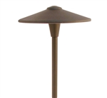 Focus Industries  12V 3W Omni LED Cast Aluminum 10" China Hat Area Light with Adjustable Hub, Weathered Brown Finish