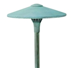 Focus Industries AL-05-LEDP-BAV 12V 4W LED 300 lumens 10" China Hat Area Light, Brass Acid Verde Finish