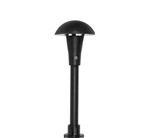 Focus Industries  12V 3W Omni LED Cast Aluminum 5.5" Mushroom Hat Area Light with Adjustable Hub, Black Texture Finish