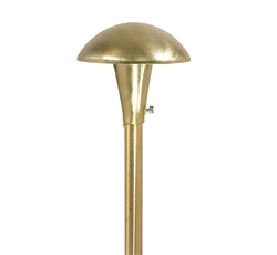Focus Industries AL-06-BRS 12V S8 Incandescent 5.5" Mushroom Hat Area Light, Unfinished Brass