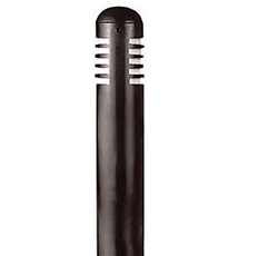 Focus Industries  12V 3W Omni LED Black ABS 4.5" Diameter Bollard with Aluminum Top, Stucco Finish