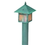 Focus Industries 12V 3W Omni LED Solid Brass Lantern Area Light with ABS Post, Antique Verde Finish