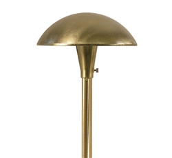 Focus Industries AL-12-BRS 12V S8 Incandescent 8" Mushroom Hat Area Light, Unfinished Brass