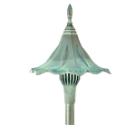 Focus Industries AL-14-LEDP-BAV 12V 4W LED 300 lumens 8" Oriental Hat Area Light, Brass Acid Verde Finish